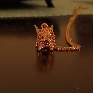 Kate Spade pink pave pig necklace